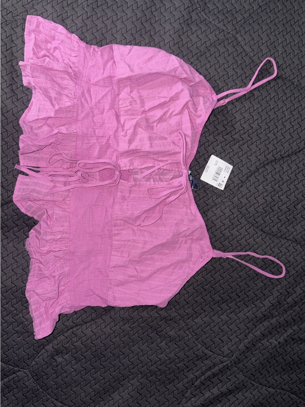 American Eagle Outfitters Pink Lace-Trim Cami Tank
